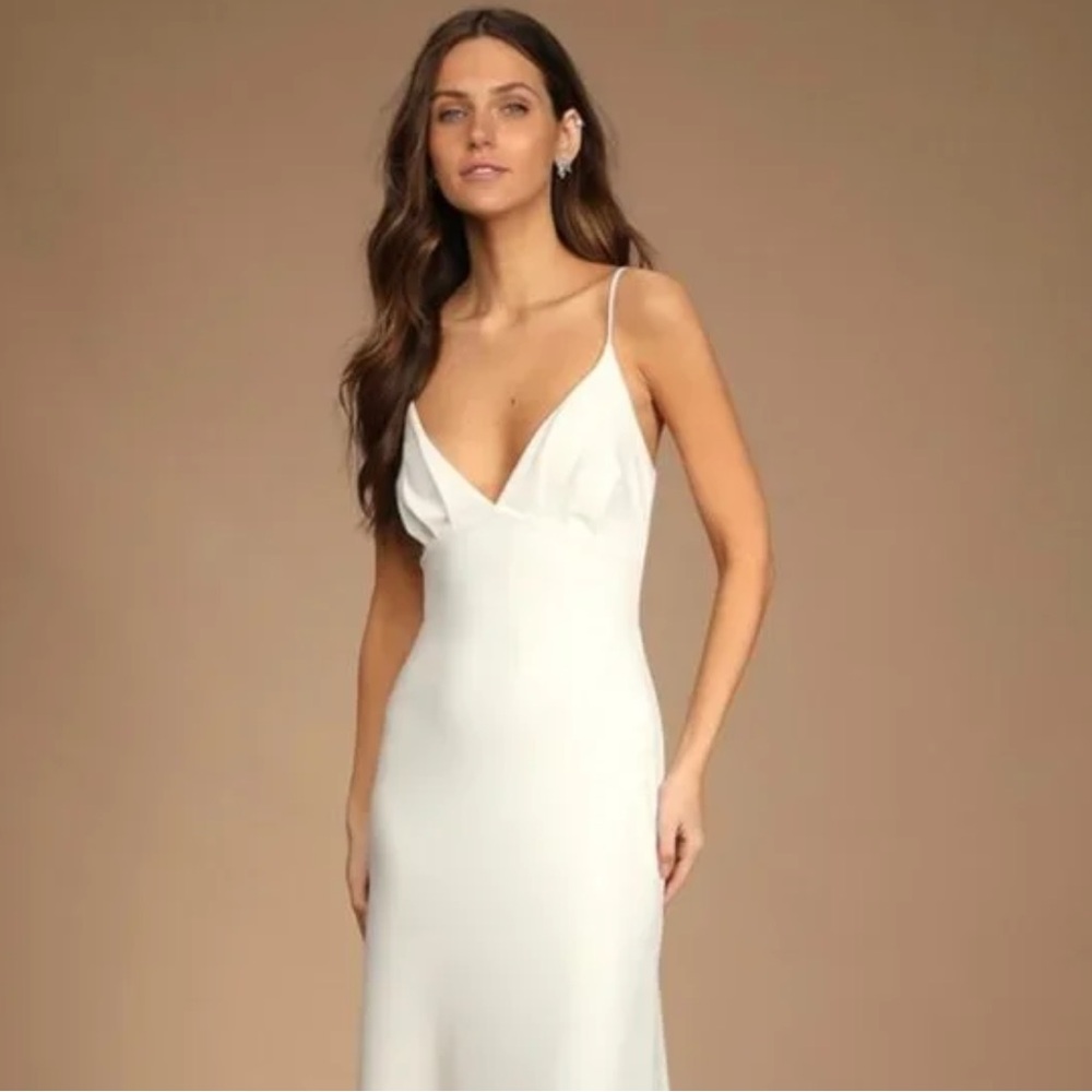 Elegant White Slip Dress lulus maxi halter dress